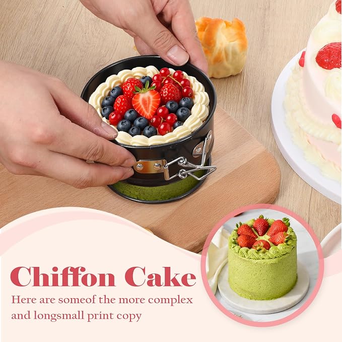 8Pcs Springform Pans Nonstick, 4.7 Inch Stainless Steel Springform Cake Pan with Removable Bottom Round Mini Cheesecake Mold for Cakes, Cheesecakes, Pizzas and Quiches