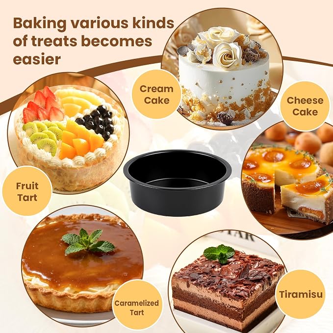 9 Inch Cake Pan Set of 2 - Nonstick Carbon Steel Round Cake Baking Pans with Parchment Paper, Dishwasher Safe, Durable for Large Layer Cakes, Birthday & Christmas Baking