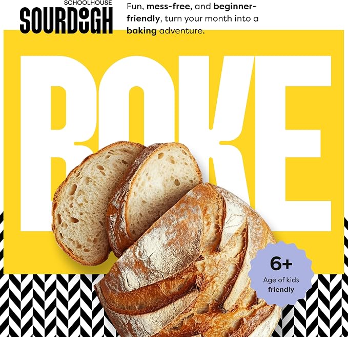 Baketivity Sourdough Bread Loaf Kit for Beginners – Sourdough Making Kit with Scoring & Baking Tools – Family Activity to Learn Artisan Bread at Home, Birthday Gift for Kids