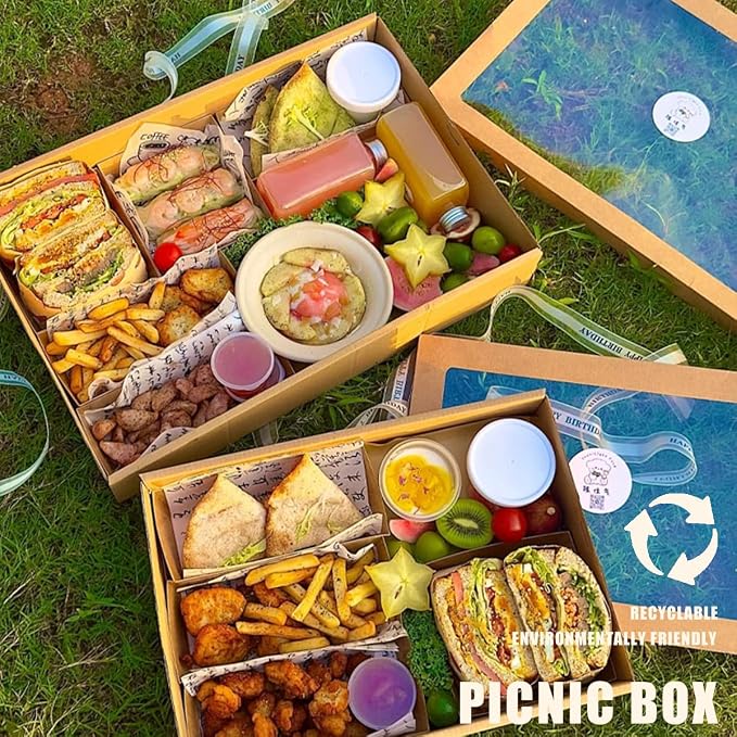 10 Pack Bakery Boxes with Window, 13.78x9.84x3.15 Inch Cookie Boxes, Large Cardboard Pastry Boxes, Take out Containers for Baking Pies, Cakes, Muffins and Pastries (M)