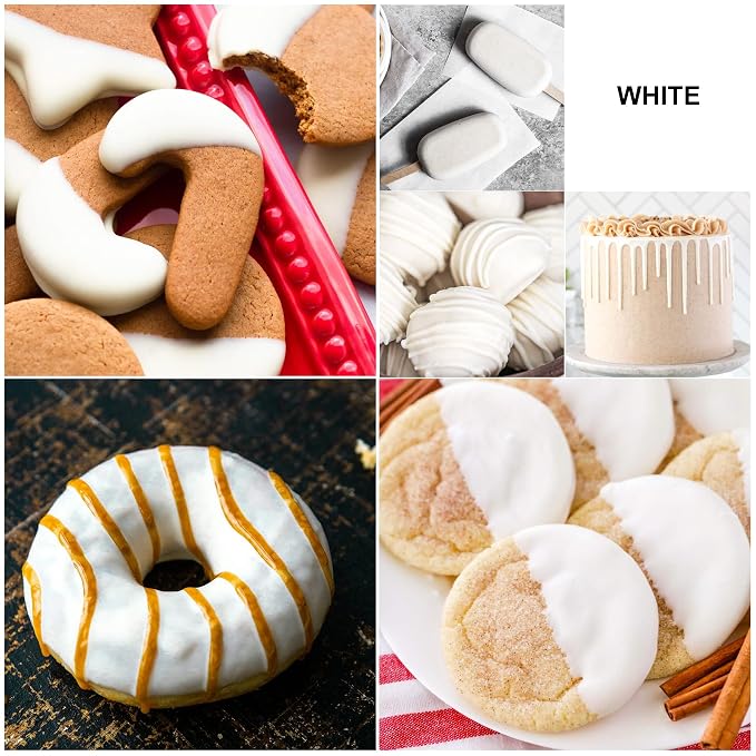Oil Based Food Coloring for Chocolate - Vivid Food Coloring Set for Candy Melts, Baking, Cake Decorating, Fondant - Fat Soluble Food Color Dye for Icing, Cookie, Crafts - 2 fl.oz / 60ml Bottles (White)