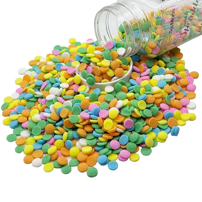 SE Si&Moos Easter Sprinkles Pastel Confetti Sprinkles Edible Confetti Sequins for Cake Decorations, Baking, Ice Cream, Cookies, Cupcake Toppers Easter Party Baby Shower Holiday Supplies 3 OZ