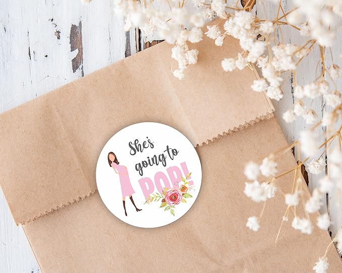 S'more Love Stickers - Baby Girl Shower Stickers - Adding S'more Love to our Family labels -Thank you for Celebrating with me Labels (Pink) (going to pop Pink)