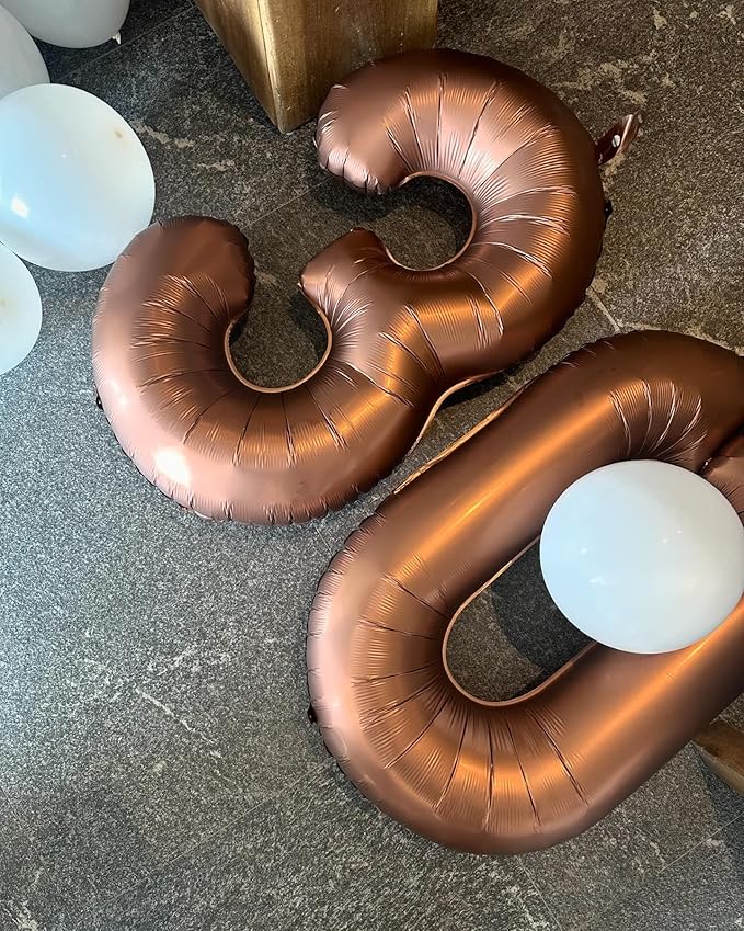 Dark Brown 4 Balloon, Coffee Brown Number Balloons 40 Inch, 4th Chocolate Party Decorations, Four Large Numbers for Party Decor, Number 4 Balloon
