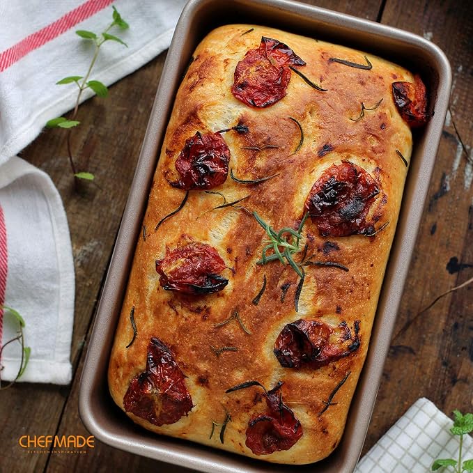 CHEFMADE 2LB Rectangle Loaf Pan, Non-Stick Oblong Bread and Meat Bakeware for Oven Baking (Champagne Gold)