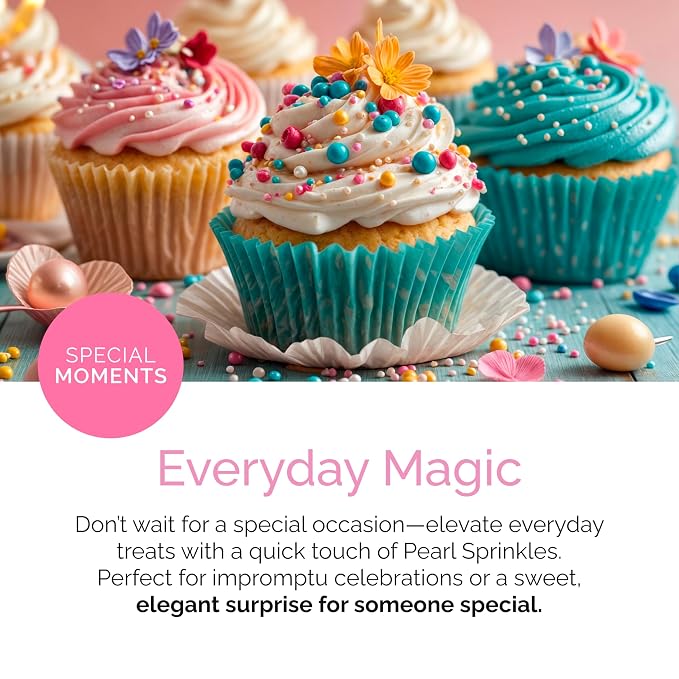 Cake Craft Sprinkles – 3-Pack (100g Each) | Decorating Cakes, Cupcakes, Cookies & More | Silver – Sugar Pearls