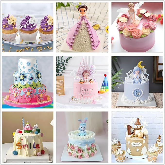 ANSLYQA Cake Decorating Kit, 340 Pcs Baking Tools (Purple) | Cake Turntable, Leveler, 55 Numbered Icing+Skirt Tips, 2 Spatulas, 3 Scrapers, 100 Pastry Bags, 100 Cupcake Liners & More