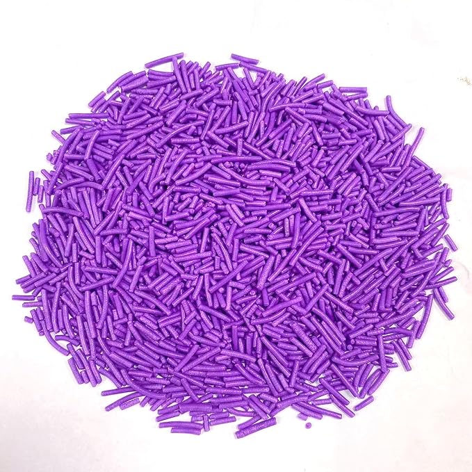 Sentovac Purple Jimmies Sprinkles Edible for Cake Decorating Purple Sprinkles Sugar Candy Cookie Cupcake Topper Ice Cream Baking Decorations Wedding Halloween Christmas Supplies 3.53oz