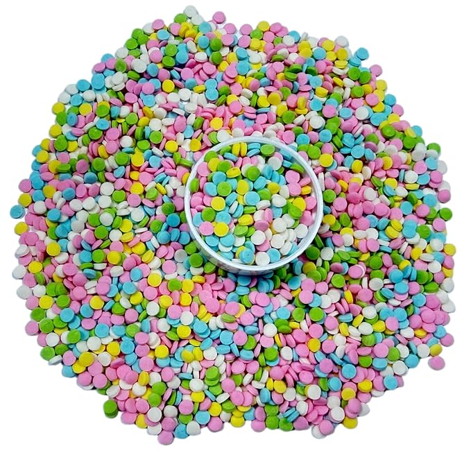 Sentovac Edible Easter Color Confetti Slice Sprinkles for Cake Decorating Edible Cake Cupcake Sprinkles Cookie and Ice Cream Topper Decorations 3.35oz