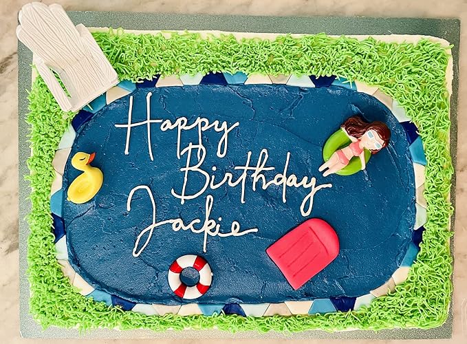 Pink Cake Decoration Beach Cake Toppers Summer Birthday Party Supplies Beach Party Supplies Swimming Pool Party Supplies
