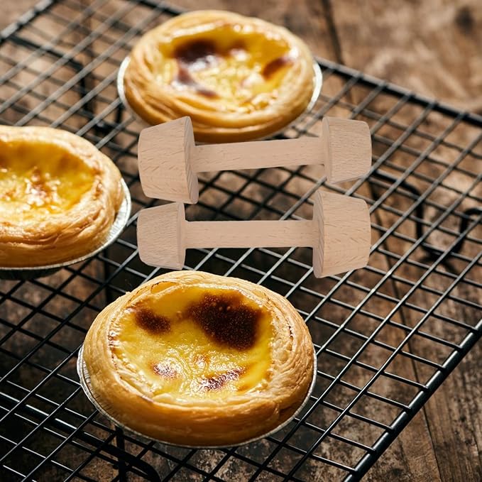 Wooden Tart Tamper,Double Side Pastry Dough Egg Tarts Pastry Tools DIY Cake Pastry Tools for Making Egg Tart, Pasta, Cheesecakes Dessert Kitchen Baking Tools (Model 3)