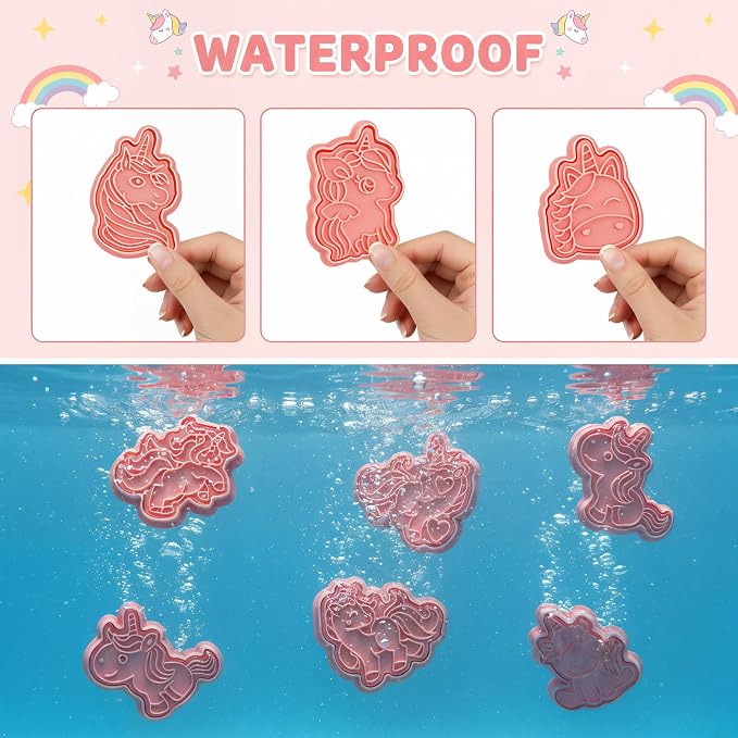 8 Pcs Unicorn Cookie Cutters with Plunger Stamps Set 3D Cute Animal Cracker Embossed Cookie Stamps for Baking Birthday Party Supply Chese Pie Biscuit Fondant Kitchen Bakeware Tool Christmas