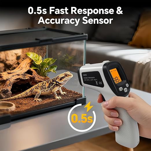 Infrared Thermometer Gun, Digital Laser Temperature Gun -58°F to 1022°F, Adjustable Emissivity, LCD Backlight, MAX/MIN Display, Non-Contact Thermometer for Pizza Oven, BBQ, HVAC, Griddle