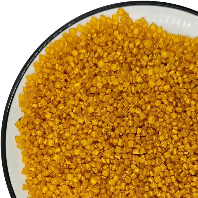 Edible Decorative 5 Ounce Coarse Crunchy Large-grained Gold Sanding Sugar Sprinkles for Baking, Sparkling Crystals for Cakes, Cookies, Cupcakes, Ice Cream Topping and Rimming Sugar