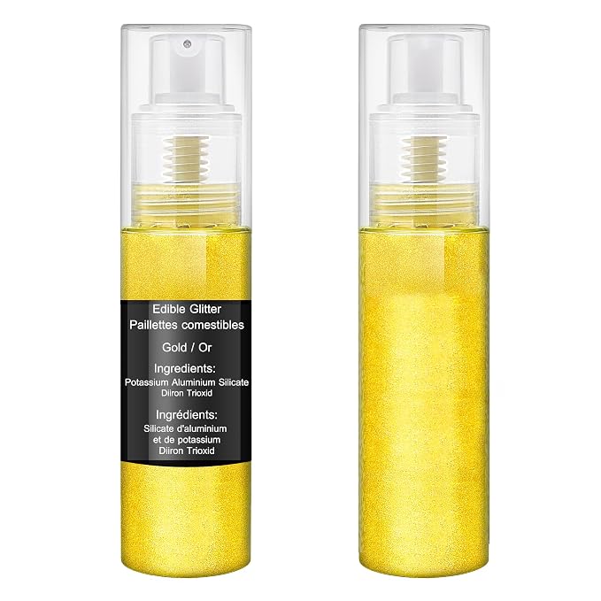 Edible Glitter Spray - 20g Luster Dust Edible Food Grade Glitter for Cake Decorating, Cocktails, Drinks - Shimmer Dust Powder Metallic Food Coloring Powder for Cookie, Candy, Icing (Gold)