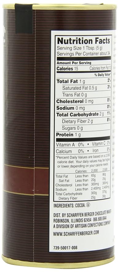 Scharffen Berger Natural Unsweetened Cocoa Powder, 6-Ounce Canisters (Pack of 2)