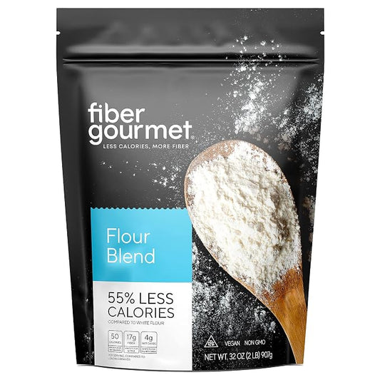Fiber Gourmet Low Net Carb Flour Blend - Keto Friendly All-Purpose Baking Flour with 55% Fewer Calories, 81% Fewer Net Carbs, 17g Fiber, Non-GMO Vegan - 32 Ounce (pack of 1)