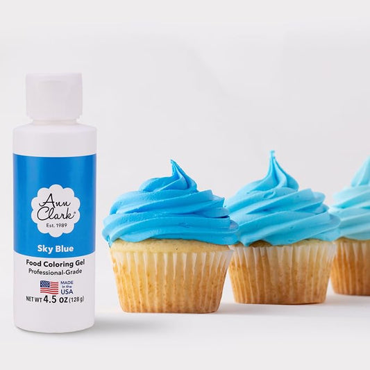 Ann Clark Sky Blue Food Coloring Gel Large 4.5 oz Professional Grade Made in USA