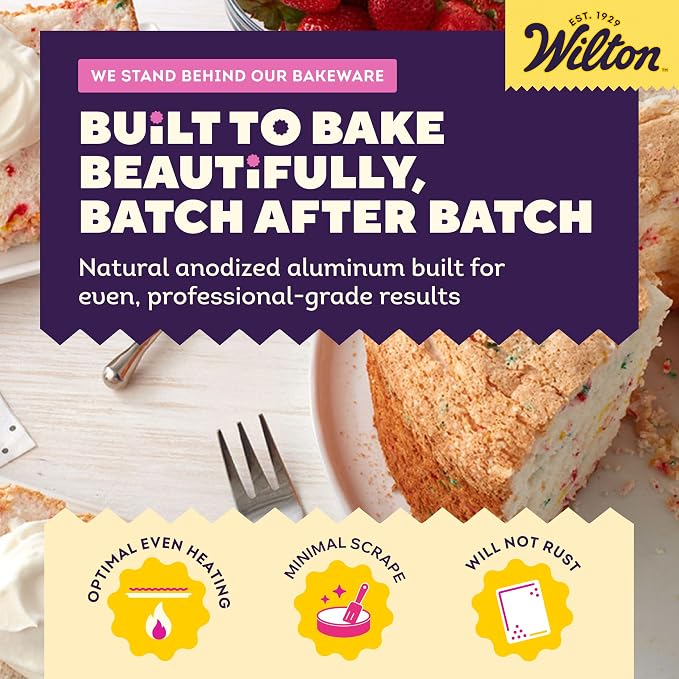 Wilton Aluminum Angel Food Tube Cake Pan - Natural Anodized Aluminum Baking Pan - Made Without PFAS - Will Not Rust - Offers Even Heating - 10 x 4 Inches