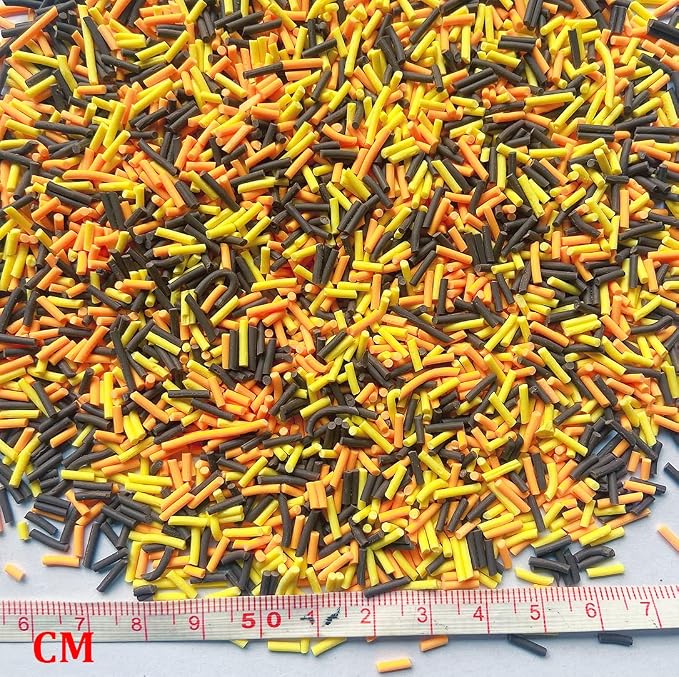 EHOPE 50g Fake Sprinkles Resin Sprinkles Fake Candy Sprinkles Clay Sprinkles Polymer Sprinkles Polymer Clay Slices for Nail Art DIY Crafts Cake Phone Case(Coffee+Yellow Sugar granules-24A)