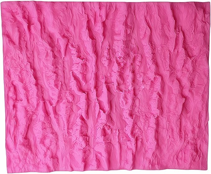 Tree Bark Cake Fondant Mold Tree Stump Fondant Impression Texture Mat Wedding Lumberjack Cake Border Decorating Tool Chocolate Gumpaste Pastry Cake Lace Mold Silicone Mat (Pink)