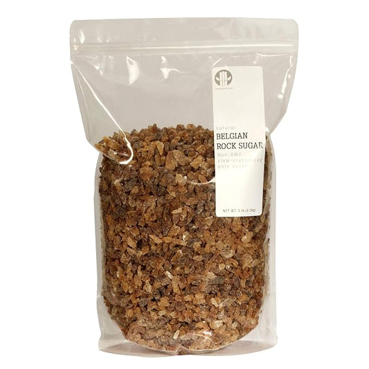 Belgian Rock Sugar - (5lb Bag) Natural REAL Beet Sugar - Brown Rock Sugar - Teavana Style Tea Sugar - Perfect Sugar Cube or Cane Sugar Replacement - Natural Belgian Amber Sugar for Tea By The Sugar Lab