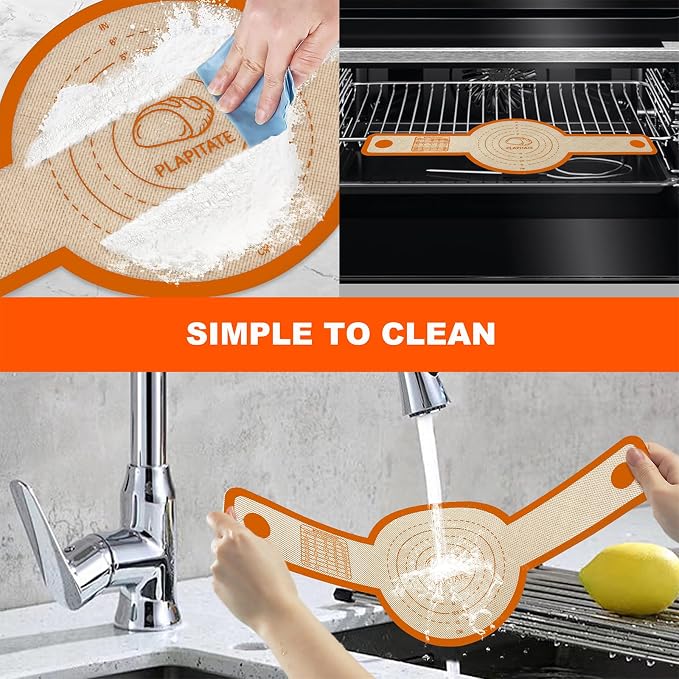 PLAPITATE Silicone Bread Sling for Dutch Oven Liner, Non Stick 2 PCS, Easy Clean Reusable Silicone Baking Mat with Long Handles, Easy to Transfer Sourdough Bread, Orange