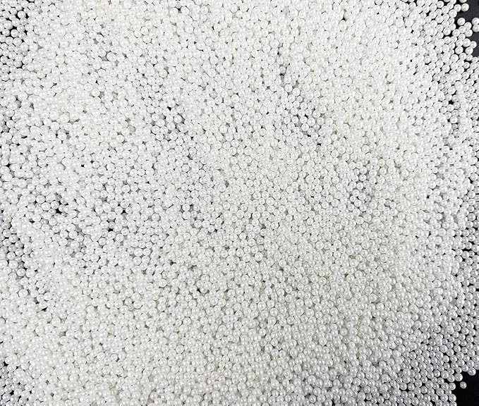 Sprinkles Pearl Sugar 2mm Candy 120g/ 4.2oz Baking Edible Cake Decorations Cupcake Toppers Cookie Decorating Ice Cream Toppings Celebrations Shaker Jar Wedding Shower Party Christmas Supplies (White)