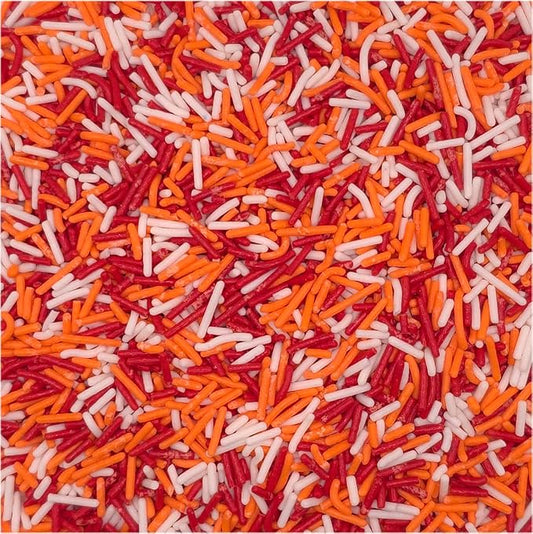 NCS Tampa Game Day Creamsicle Orange, Red, & White Jimmies Edible Sprinkles – Cupcake, Cake & Cookie Decorations, 7 oz