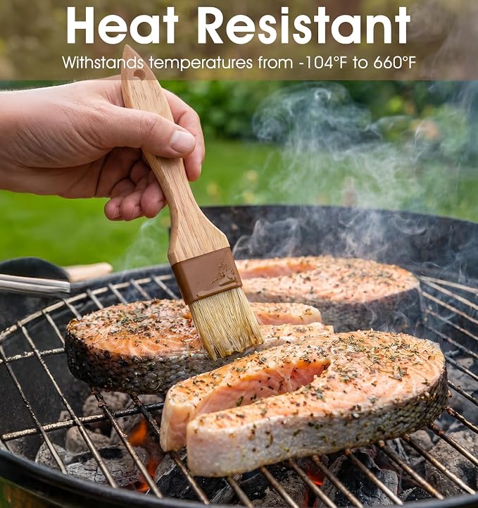 4 Pcs Pastry Brush for Baking, Pastry Brushes Cooking Brush, Heat Resistant, Kitchen Brushes for Oil, BBQ Grill, Butter Sauce, Baking
