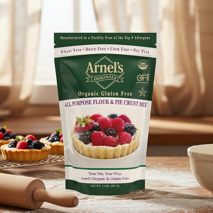 All Purpose Flour & Pie Crust Mix, Certified Gluten free, Organic, non-GMO Verified, Certified Kosher, Gluten Free Baking, 1:1 Substitute for Traditional Flour, 2 Pounds