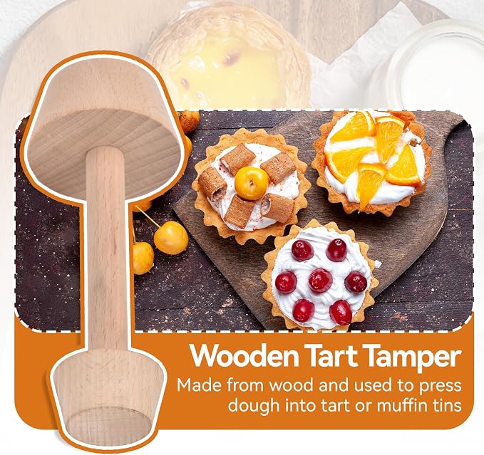 Wooden Tart Mold, Double Side Pie Dough Mold DIY Cake Pastry Baking Tamper Mini Pastry Tools for Cheesecakes Dessert Kitchen Baking Tools