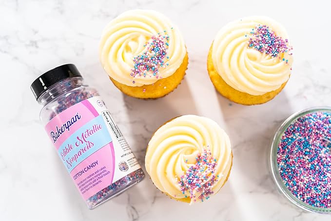 Bakerpan Edible Pastel Nonpareils Sprinkles - 5.1 oz Summer Sprinkles for Cake Decorating, Cupcakes, Cookies, Birthdays & Weddings | Kosher, Gluten-Free, Made in USA