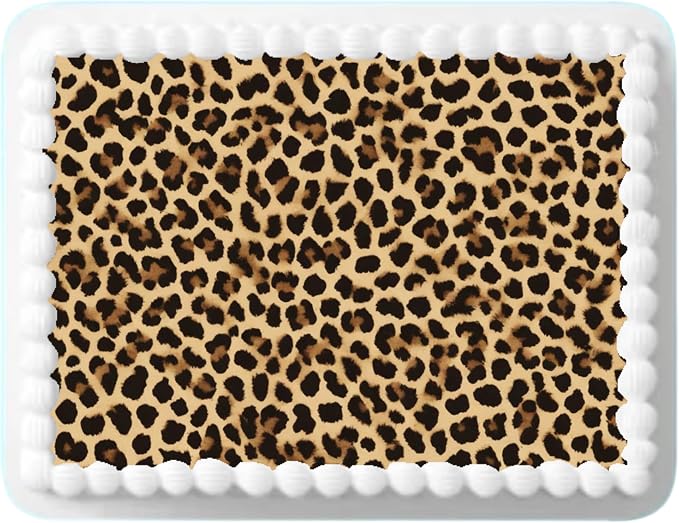 Edible Cake Topper Leopard Sheet 8.5 x 11 inch Decoration Easy to Cut Image
