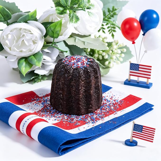 Patriotic Red White and Blue Sprinkles, 6.35oz/180g Edible 4th of July Sprinkles Sanding Sugar for Baking, Sparkling Crystals Sugar Sprinkles for Cake Cupcake Cookie Dessert Ice Cream