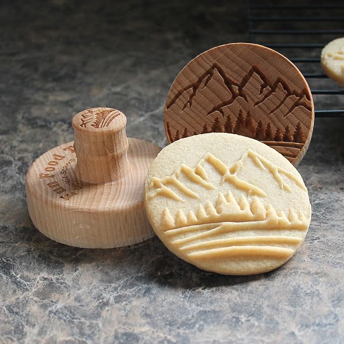 Wood Cookie Stamp, 2.5 Inch (Rocky Mountain View CS-139)