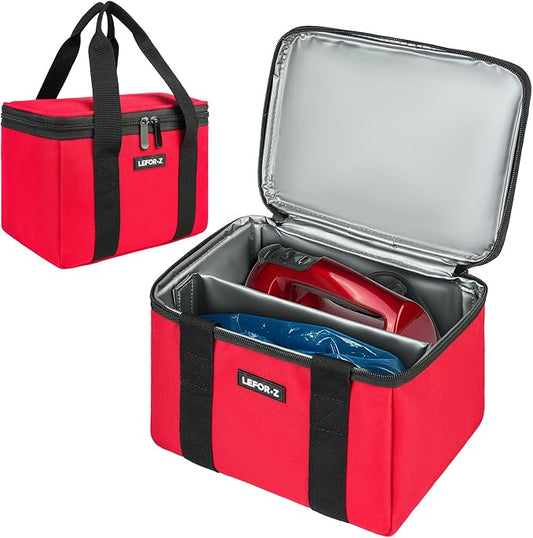 LEFOR·Z Hand Mixer Carrying Bag Compatible with KitchenAid 5/6/7/9 Ultra Power Speed Hand Mixers,Portable Travel Storage Case Bag Fits for Kitchen Aid Mixer Accessories,Red(Bag Only)