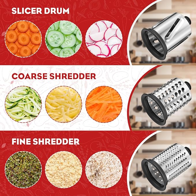 Meat Grinder & Slicer Shredder Attachments for KitchenAid Stand Mixer, Metal Meat Grinder with Sausage Stuffer Tubes, Cheese Grater, 2 Pcs Attachment Set for KitchenAid Mixers