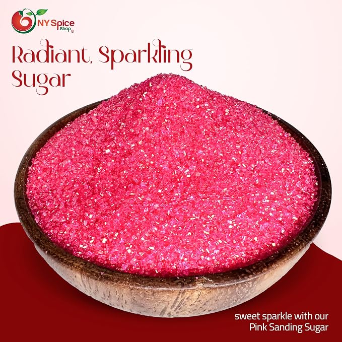 NY Spice Shop Pink Sprinkles Sanding Sugar - 1 Pound Mix Pink Sprinkles for Holiday Dessert Decoration - Baking Decoration For Cupcakes Cookies Cakes & Dessert Toppings
