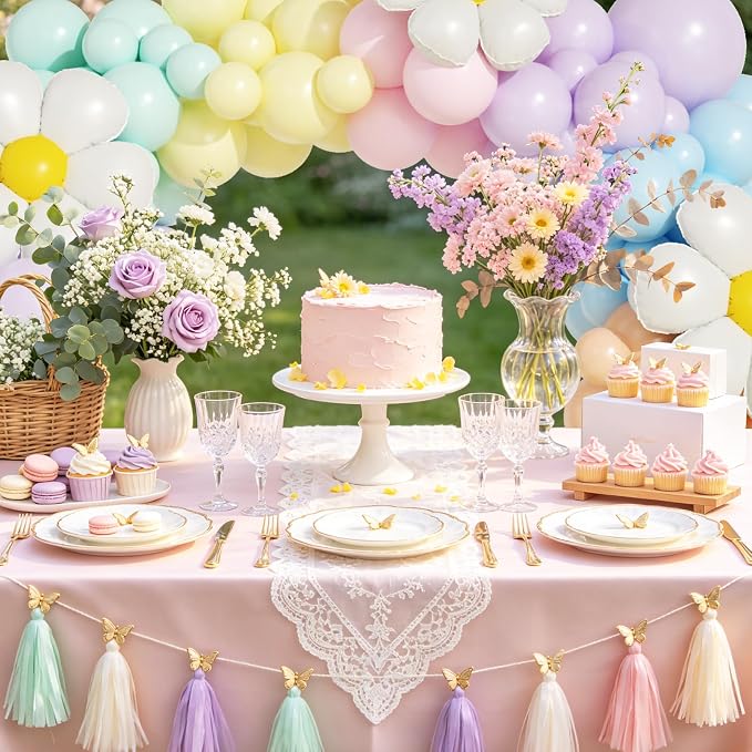 Pastel Daisy Flower Balloon Arch Kit, Pastel Macaron Balloons for Boho Mothers Day Spring Daisy Floral Theme Two Groovy Party Decorations