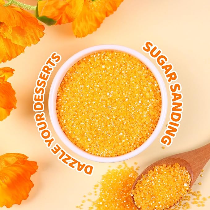 Dark Yellow Sugar Sprinkles for Cake Decorating, 4.02oz Yellow Sprinkles Edible for Cupcake Toppers Baking Cookie Ice Cream Chocolate Mardi Gras Easter Party Decoration