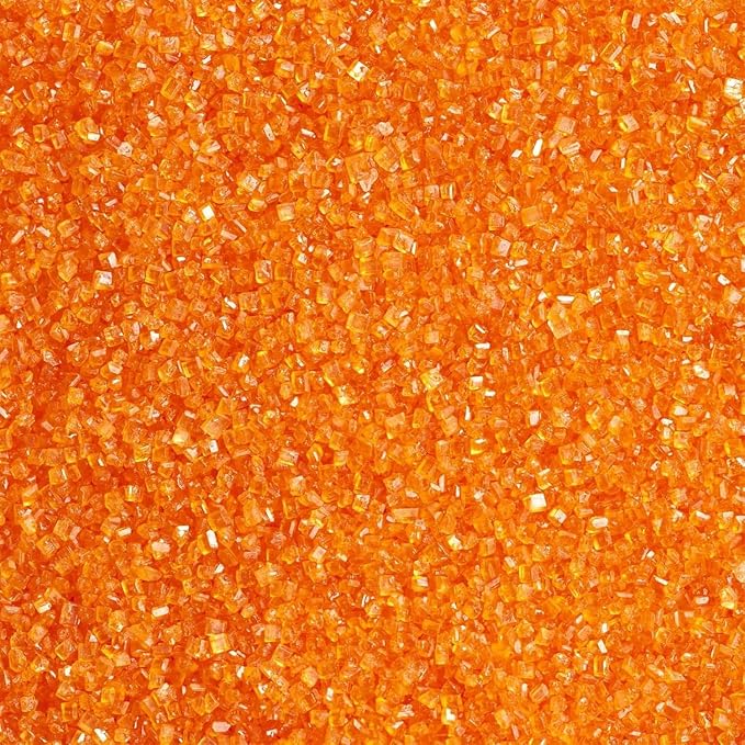Senchanting Orange Sanding Sugar Sprinkles, Edible Crystal Orange Sanding Candy Sugar for Cake Decorating Wedding Party Baking Cupcake Cookie Ice Cream Decoration Supplies 90g/3.2oz