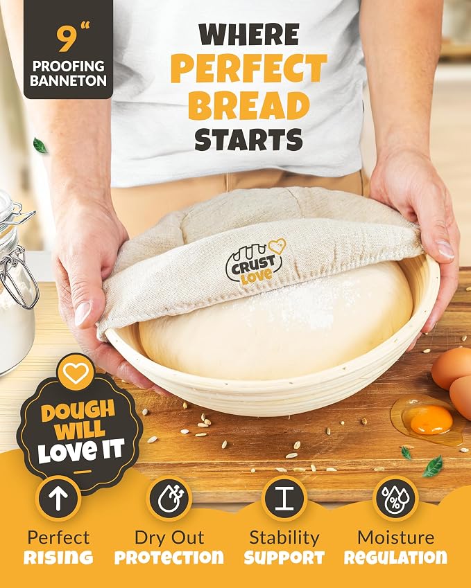 CRUSTLOVE Dutch Oven Bread Baking - 5QT Enamel Bread-Dome - incl Sourdough Bread-Baking Suppliers like Dough Whisk Scoring Lame etc Bread-Oven Cast Iron for Sour dough Bread-Pan with Lid, Bread-making