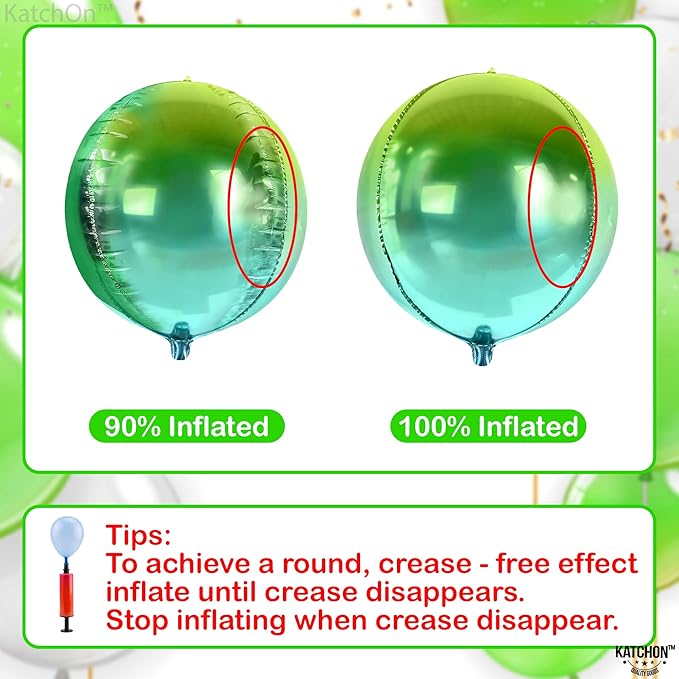 KatchOn, Big Gradient Green Mylar Balloons - 22 Inch, Pack of 6 | XtraLarge Metallic Green Balloons for St Patricks Day Decorations, Tropical Party Decorations, Ramadan Decorations, Birthday Décor