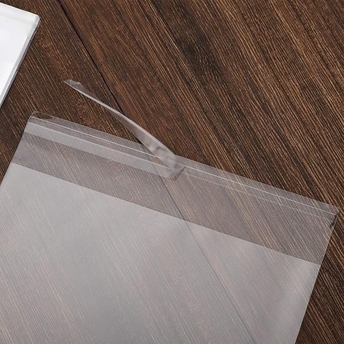Nobranded 100 pcs Clear 4" x 9" Self Seal Cello Cellophane Bags Resealable Poly Bags 2.8 mils for Cookie, Candy, Gift Bakery, Prints, Photos, Cards & Envelopes, Party Decorative