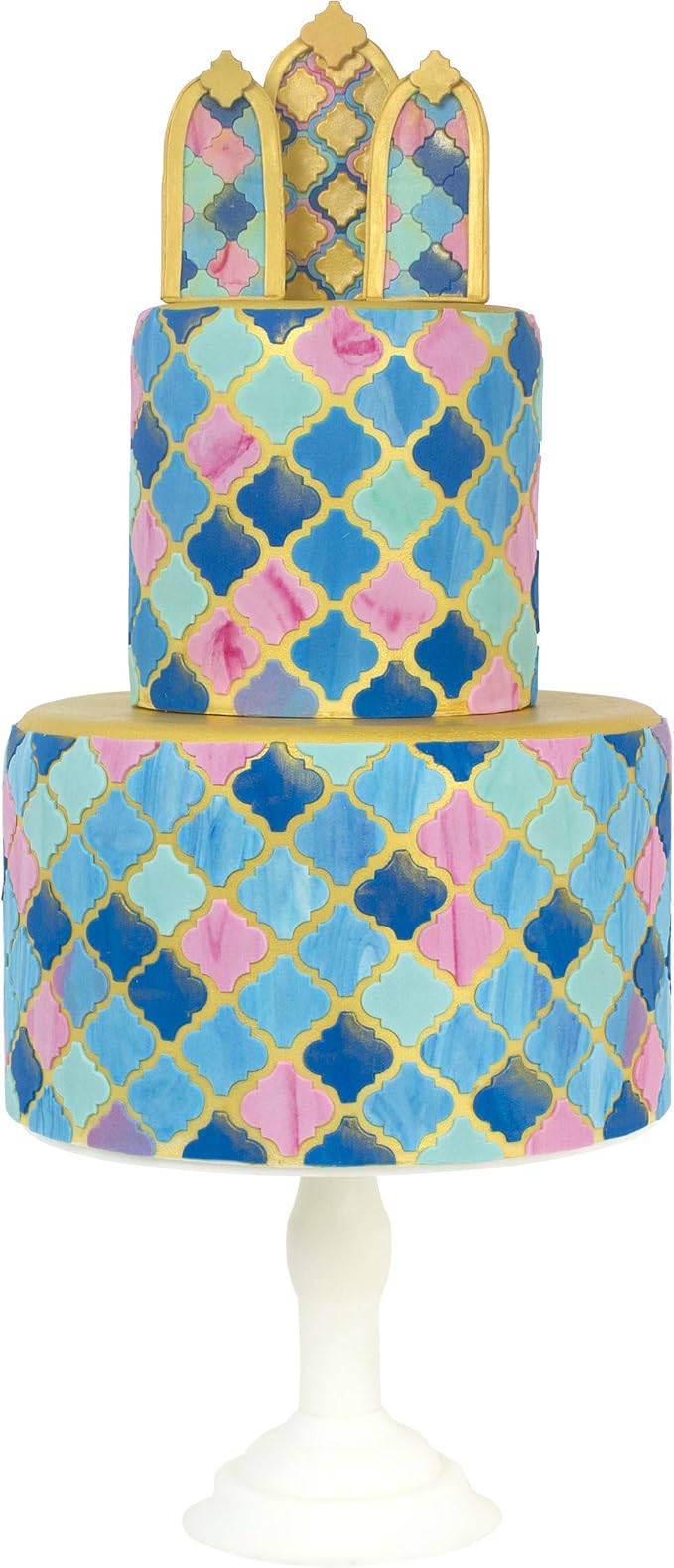 PME Geometric Multicutters for Cake Design-Moroccan Lantern-Set of 3, Standard, White (GMC184)