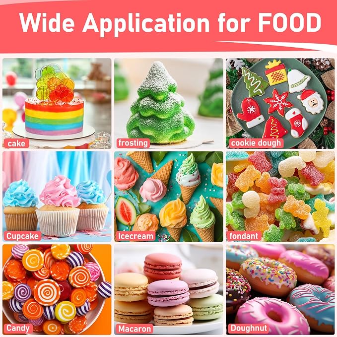 Food Coloring Set - 12 Color Food Grade Vibrant Food Dye and Gel Food Coloring Set - 8 Colors Concentrated Gel Based Food Color