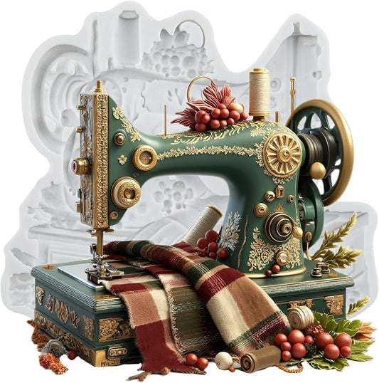 Sewing Machine Silicone Mold Sewing Tools Fondant Molds for Cake Decorating Cupcake Topper Candy Polymer Clay Chocolate Gum Paste