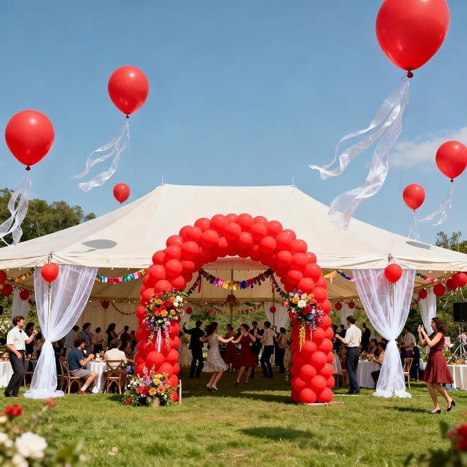 160Pcs Red Balloons 12 Inch Bulk Latex Balloon for Baby Shower Birthday Wedding Party Decorations