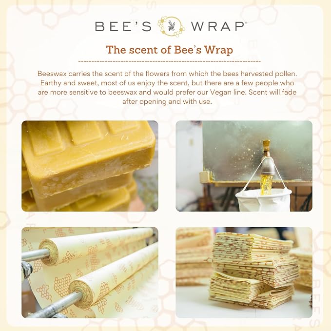 Bee's Wrap Beeswax Wraps for Bread - Beeswax Bread Wrap for Sourdough & Bread Storage - Plastic Free Made in USA Reusable Natural Food Wrap - Bakery Lane